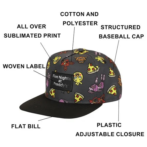 Youth Five Nights at Freddys All Over Print Snapback Hat
