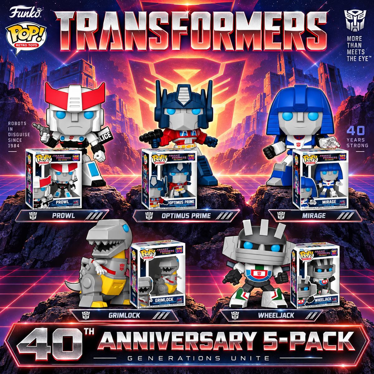 Transformers 40th Anniversary Funko Pop! 5-Pack (OCT 2026)
