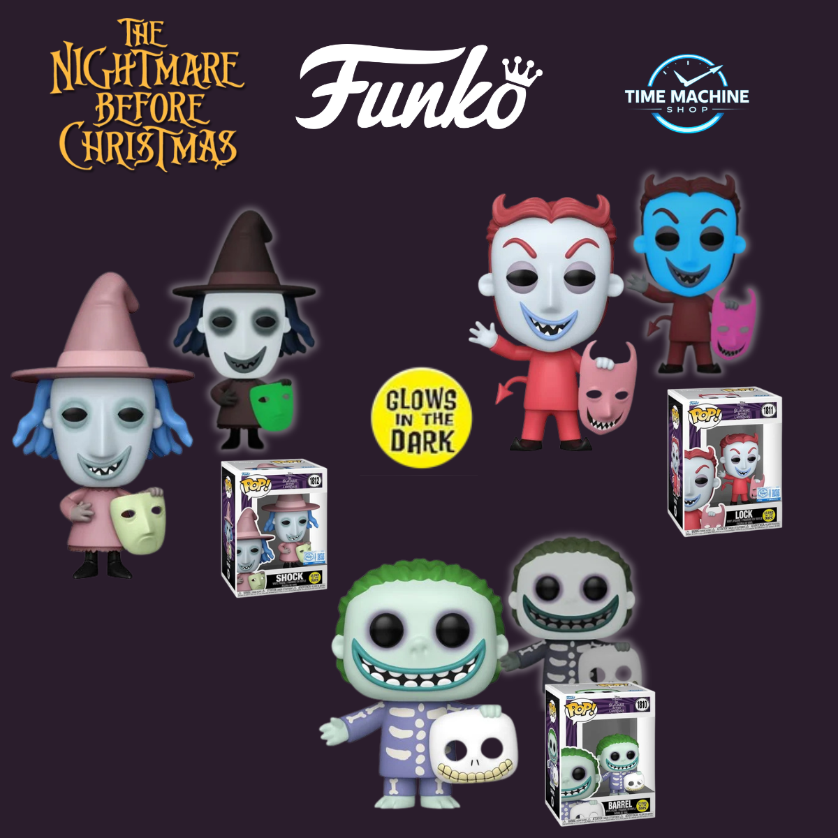 3-PACK The Nightmare Before Christmas Glow-in-the-Dark Funko Pops! - EE Exclusive (SEP 2026)