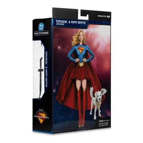 DC Multiverse Deluxe Theatrical Edition Supergirl Movie Supergirl and Baby Krypto 7-Inch Scale Action Figure