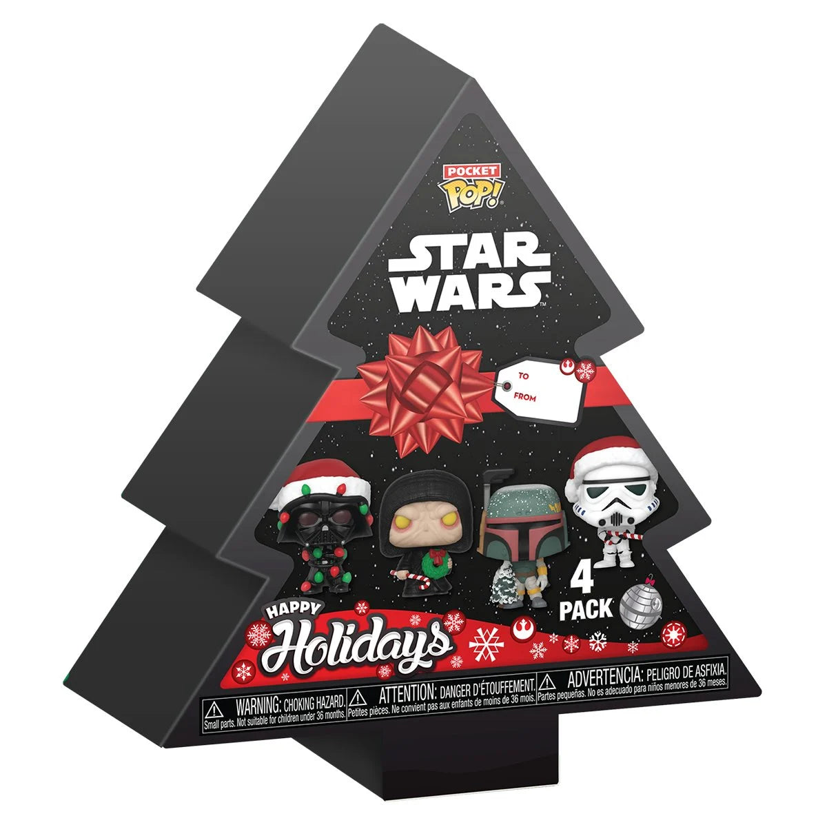 Star Wars Holiday Funko Pocket Pop! Mini-Figure 4-Pack Set Display