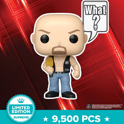 Stone Cold Steve Austin (What?) Pop! Sayings Funko Pop! Vinyl Figure #185 – Entertainment Earth Exclusive Supreme Limited Edition (9,500 Pieces) | WWE