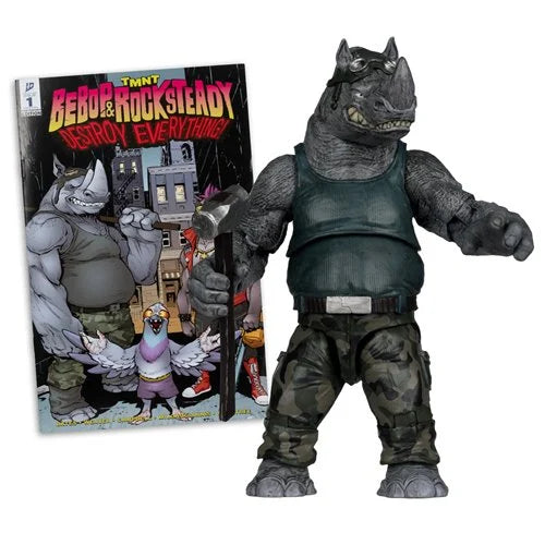 The Teenage Mutant Ninja Turtles Page Punchers Figure with Comic Book - Rocksteady