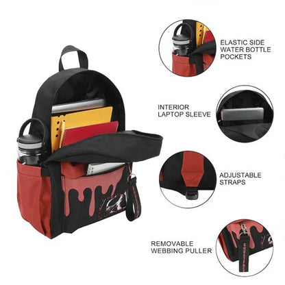 Ghost Face Mask and Blood Drip 16 1/2-Inch Backpack