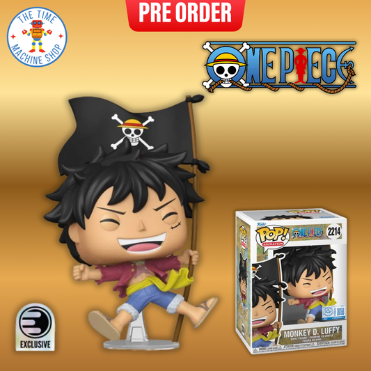 One Piece Monkey D. Luffy with Flag Funko Pop! Vinyl Figure #2214 - Entertainment Earth Exclusive
