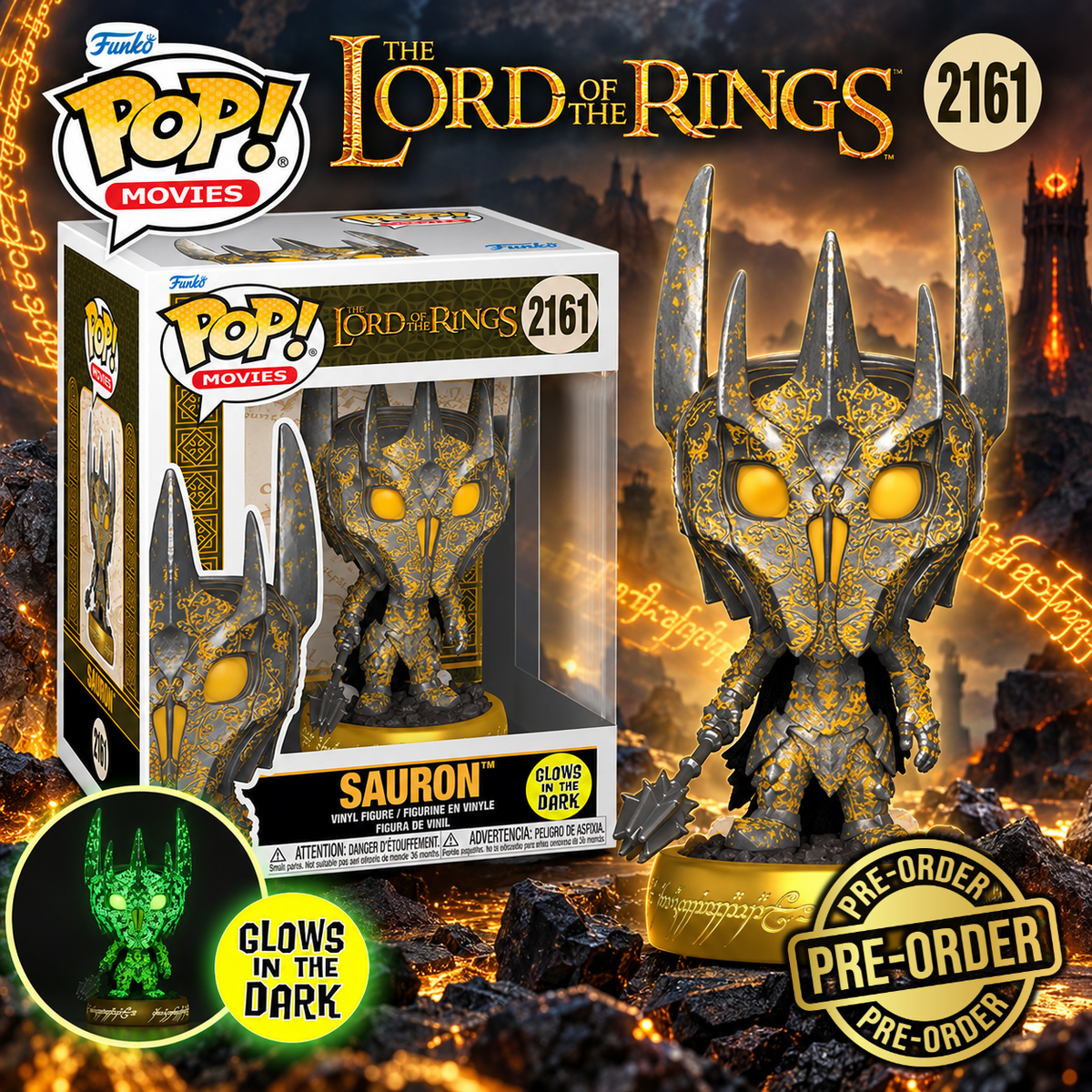 The Lord of the Rings Sauron Glow-in-the-Dark 6" Premium Funko Pop! #2161 (NOV 2026)