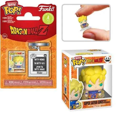 Dragon Ball Z Super Sayian Goku Funko Bitty Pop! Mini-Figure and Key Chain Case