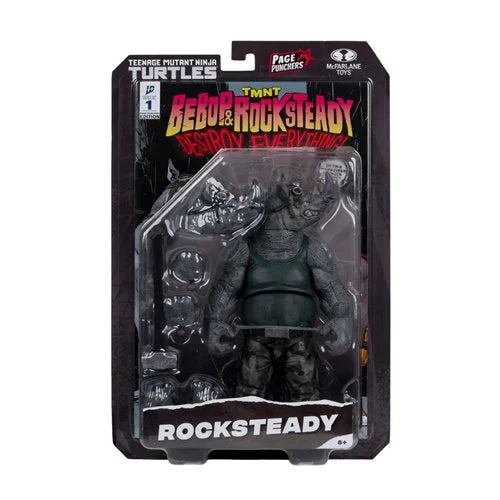 The Teenage Mutant Ninja Turtles Page Punchers Figure with Comic Book - Rocksteady