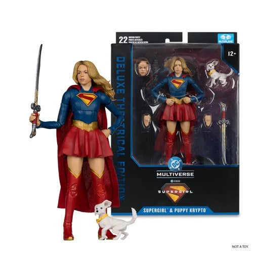 DC Multiverse Deluxe Theatrical Edition Supergirl Movie Supergirl and Baby Krypto 7-Inch Scale Action Figure