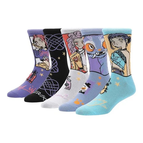 KPop Demon Hunters Huntrix and Derpy Crew Sock 5-Pack